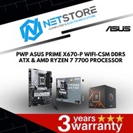 PWP ASUS PRIME X670-P WIFI-CSM DDR5 ATX & AMD RYZEN 7 7700 PROCESSOR