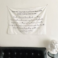 JIN CHA GOD-棉麻質感掛布 生命中的每一步都有你豐盛+經文/基督