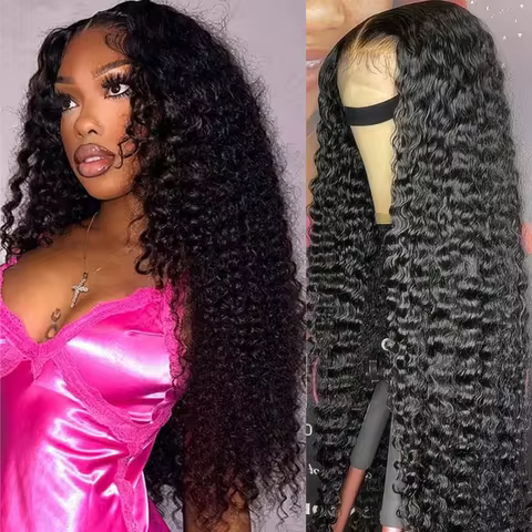 Geeta Kinky Curly Wigs Curly 13x6 Lace Font Human Hair Wig Pre Plucked Lace Frontal Wig 100% Human H