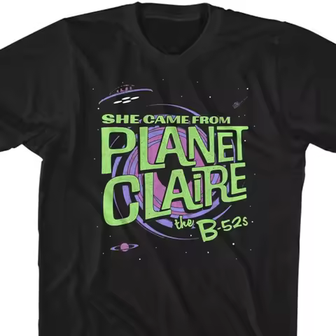 The B52s Men's TShirt Planet Claire Album Graphic Tee 70s Wave Band Concert Tour Merch Vintage Pop M