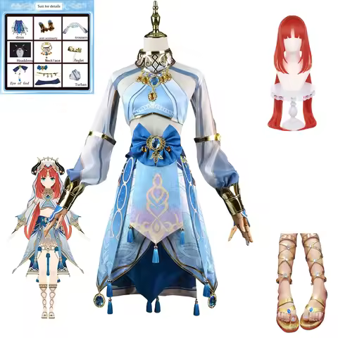 Nilou Cosplay Dress Anime Game Genshin Impact Nilou Cosplay Costume Wig Headwear Scarf Wigs Hallowee