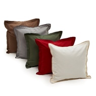 Lace & Embroidery Triangle Embroidery Edges Indian Cotton Cushion Cover. 45x45cm (Assorted Colors)