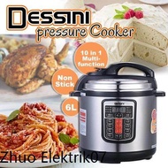 pressure cooker... ❋READY STOCK - DESSINI 6L ELECTRIC PRESSURE COOKER ALUMINUM NON STICK POT MULTI FUNCTION PRE PROGRAMMED 6.0  BIG CAPACITY♗