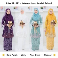 36 - 56 | Kebaya Lace Songket Printed . Kebarung Plus Size . Baju Nikah Tunang Pengantin . Kebaya Da