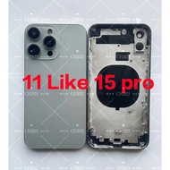 Titanium housing For 11 Like 15 Pro Housing 11 To 15 Pro Back DIY Back Cover Housing Battery Middle 