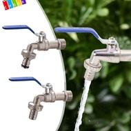 CHAAKIG Water Faucet, Hose Irrigation 1/2'' 3/4'' Water Splitter Connector, Durable Garden Metal Coupling Adapter Valve Switch IBC Tank