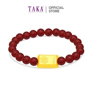 TAKA Jewellery Gold Bar 999 Pure Gold with Beads Bracelet