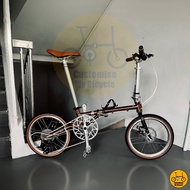 Fnhon Gust 18” • 9 Gears Shimano • Litepro K-Pro Rose Gold Foldable Foldie Folding Bike Bicycle 349 Dahon Tern Crius