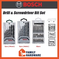 BOSCH 7pcs X-Pro Line Wood &amp; Metal Drill Bit Set 25pcs Screwdriver Bit Set