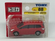 Tomica 88 紅色盒裝吸塑包裝 馬自達 MPV 第三代 LY 紅色 TOMY 藍色標誌 已絕版停產 Tomy 微型汽車模型 乘用車 小型貨車 馬自達 TOMICA