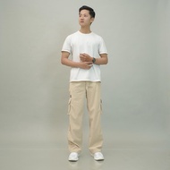 Men's Cargo pants, baggy corduroy straight causal stretch pants, korean style Elastic Waist pants