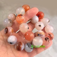 Natural Aquatic Chalcedony Atmospheric Bracelet Ocean Agate Crystal Bracelet Single Circle Retro Men
