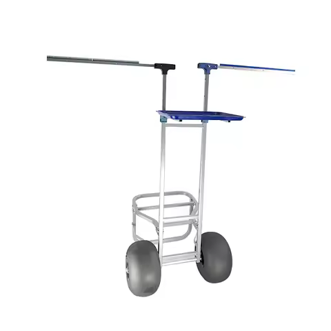 Mygo MG-FCB-04 Heavy-Duty Aluminum Foldable Fishing Cart Durable Camping Wagon with Balloon Tires Co