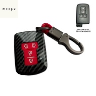 MOOGU Toyota Sienta / Vellfire / Alphard / Voxy / Noah Keyless Car Key Remote Carbon ABS Case Silico