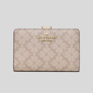 KATE SPADE Spade Flower Medium Compact Bifold Wallet Dark Beige KN756