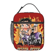 Betty Boop Kids Lunch box Insulated Bag Portable Lunch Tote School Grid Lunch Box for Boys Girls
