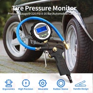 Air Pump Tire Pressure Level 0-220 PSI 0-16Bar Gauge Use To Measure And Inflate Cars Sedans And Pick