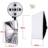 Softbox Box 60cm*90cm + 5 in 1 E27 Lamp Head Holder 60cm*90cm + 5 in 1 E27 Socket