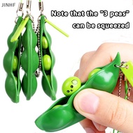 【SEBG】 1pcs Fidget Toys Pack Portachiavi Deion Edamame Toys Squishy Squeeze Peas Beans Keychain Cute