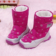Ready Stock Children's Shoes Snow Boots  Cotton Fleece-Fleece Ski Warm Anti-Ski Student Winter Girls