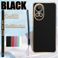 For OPPO Reno10/Reno10 Pro Case Luxury Electroplating Soft Phone Case with Silicone Lanyard