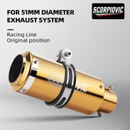 SC Project Muffler Full Exhaust System Muffler General Motorcycle Exhaust Muffler 51mm Caliber