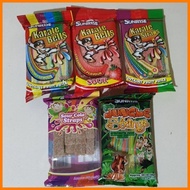 ★ ➽ ✦ sour belt sunrise karate belt chewy candy cola , jungle string , rainbow color , strawbery fl