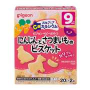 Pigeon貝親 9月以上寶寶零食 元氣補鈣零食 胡蘿蔔紅薯米果餅 20g x 2袋