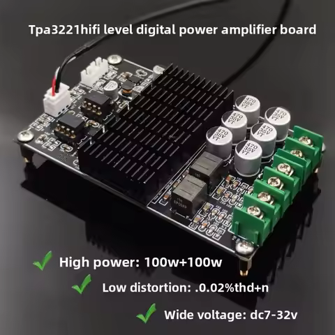 2025 Edition DAMP-100 TPA3221 Amplifier Board Audiophile Grade Finished Module Digital Class D Dual 