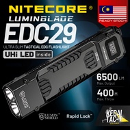 NITECORE EDC29 - 6500 Lumen USB-C Rechargeable Flat EDC Flashlight - ORIGINAL - Ready Stock in MALAY