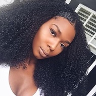 zigzag hair Afro Curly Lace Front Human Hair Wigs For Black Women 4B 4C 130% Density Brazilian Afro