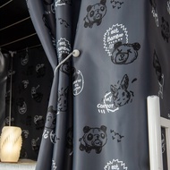 {UU61} Pure Black Student Dormitory Bed Curtain Upper Bunk Thickened Blackout Bed Curtain Lower Bunk