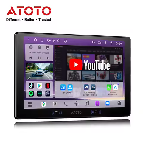 ATOTO 9 inch QLED Android Double Din Car Stereo Built-in 4G LTE DSP Live Map GPS Track Bluetooth Car