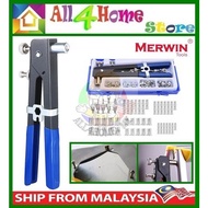 MERWIN 86pcs M3-M8 Hand Riveter Nut Rivet Gun Kit Threaded Nut Rive Tool with Rivnut Nut (40- HR903)