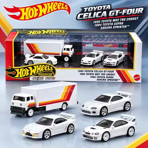 Hot Wheels Premium GMH39-G Toyota Garage,Toyota Supra Celica MR2 TRD 2000GT Sakura Sprinter,1:64 Die
