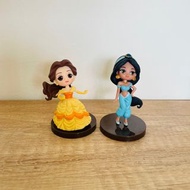 公仔玩偶Disney 迪士尼公主美女與野獸貝爾貝兒阿拉丁神燈公主茉莉兒日本盒玩二手無盒Q版收藏