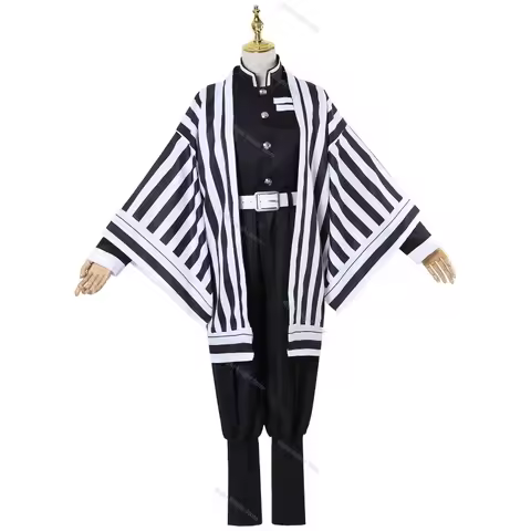 Halloween Anime Demon Moordenaar Kimetsu No Yaiba Iguro Obanai Haori Kimono Cosplay Kostuum Pruik Wi