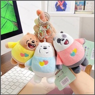 We Bare Bears Keychain Cartoon Cute Plush Toys Keyring Bag Pendant Dolls Anime Key Chain GIfts