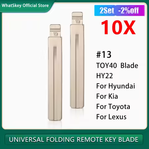 10Pcs Uncut Folding Key TOY40 HY22 #13 Blade For Kia Spotage RIO K2 K3 K5 For Hyundai Verna I30 IX35