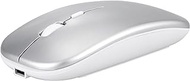 Wireless Bluetooth Mouse for Apple iPad iPhone MacBook Android Samsung Tablet Phone Dual-Mode Rechargeable 2.4G Portable Computer Mice for Windows Laptop Notebook PC Mac Desktop USB Receiver (Silver)