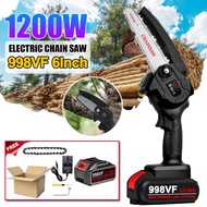 998VF Cordless Chainsaw 6 Inch Mini Branch Saw Wood Pruning Cutter Gergaji Elektrik Mesin Potong Pokok Chainsaw