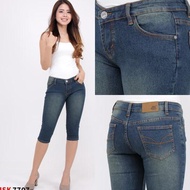Xc39 Women's Pencil Jeans Shorts Big Size Skinny 7/8 Jumbo Girls - Navy Blue, 27 D6Sq