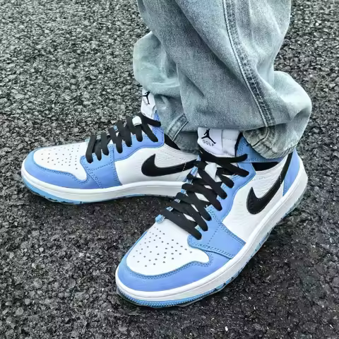 Jordan Air Jordan 1 High Golf “University Blue” Trendy High-Top Non-Slip Comfortable Cushioning Spor