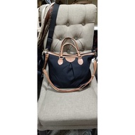 NYLON MIX LEATHER BAG SIZE 33 CM