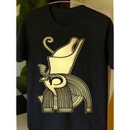 Men's Ancient Egyptian Mythology T-shirt - Black & Gold Anubis Design with Ancient Egyptian Motif