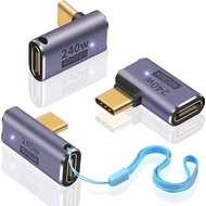 USB 4.0 Type-C to Type-C Adapter Elbow Saves Space 240W Fast Charging 8K@60Hz Video Transmission
