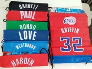 USA NBA basketball star backpack drawstring bag sport equipment 美國籃球明星  索繩袋 背包 球迷紀念品  運動玩物配飾 ~可放體育衣服