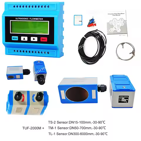 TUF-2000M Water Flow Meter TS-2(DN15~DN100) TM-1 TL-1-HT(-30~160℃) High-Tem Ultrasonic Module Sensor