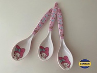 100% Stock Ready Melody Pink Melamine Spoon Sanrio Soup Spoon Size:18x3.5cm