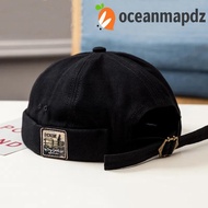 OCEANMAPDZ Men Women Skullcap, Cotton Dome Brimless Hat , Retro without Visor Gorras Docker Cap Melo